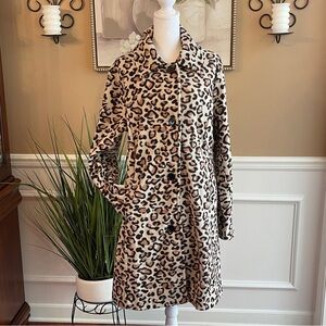 NWT 🌺 Fleece Leopard Print Long Button-Up Coat by Z Studio